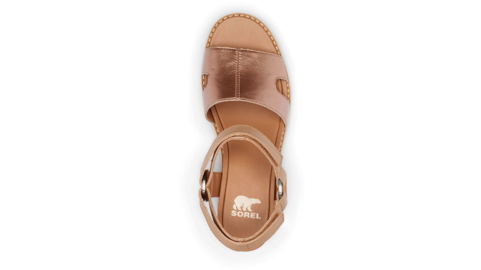 Sorel Joanie IV Ankle Strap Wedge Sandals - Womens, Honest Beige/Gum 17, 8.5, 2069781-246-8.5