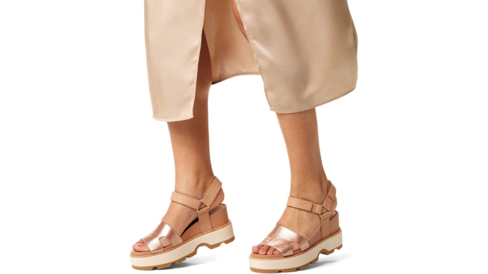 Sorel Joanie IV Ankle Strap Wedge Sandals - Womens, Honest Beige/Gum 17, 8.5, 2069781-246-8.5