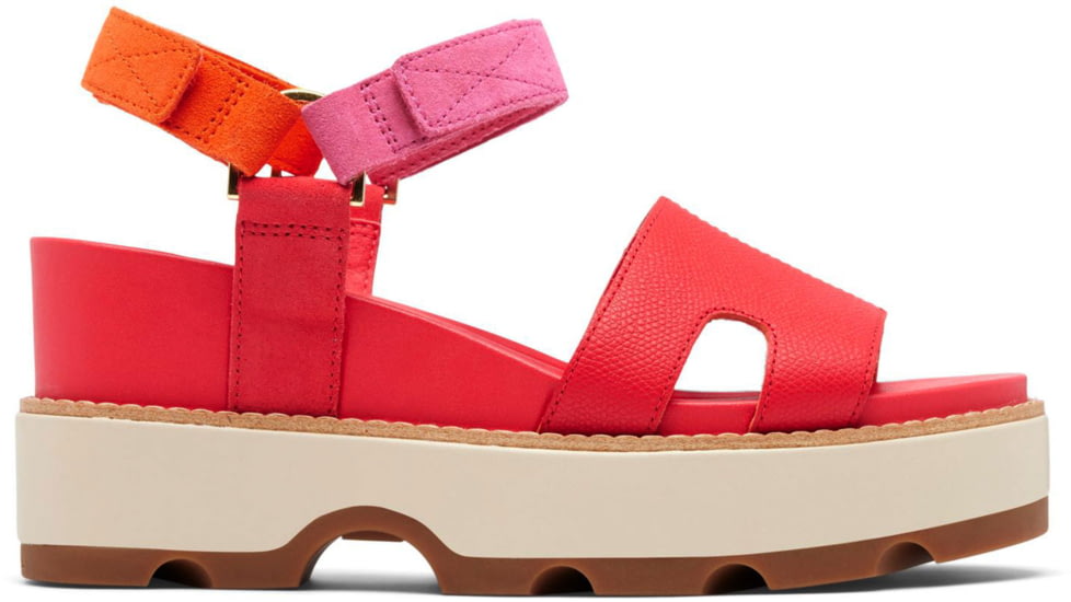 Sorel Joanie IV Ankle Strap Wedge Sandals - Womens, Red Glo/Honey White, 8, 2069781-617-8