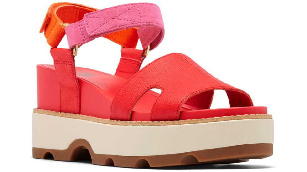 Sorel Joanie IV Ankle Strap Wedge Sandals - Womens, Red Glo/Honey White, 8, 2069781-617-8