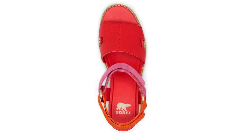 Sorel Joanie IV Ankle Strap Wedge Sandals - Womens, Red Glo/Honey White, 8, 2069781-617-8