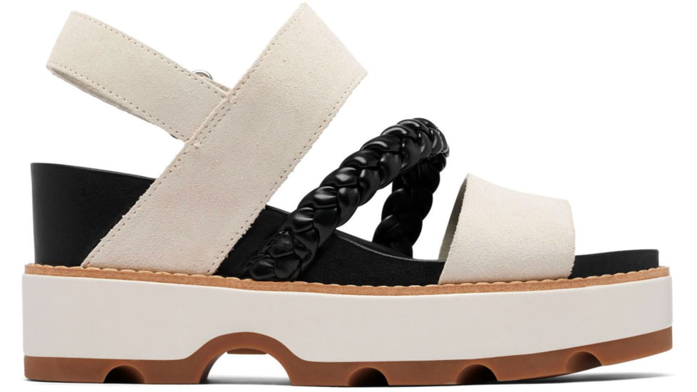 Sorel Joanie IV Slingback Wedge Sandals - Womens, Chalk/Black, 10, 2069801-191-10