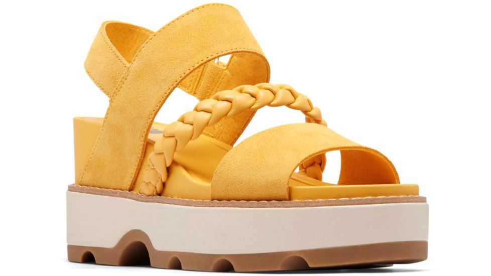 Sorel Joanie IV Slingback Wedge Sandals - Womens, Yellow Ray/Honey White, 7, 2069801-765-7