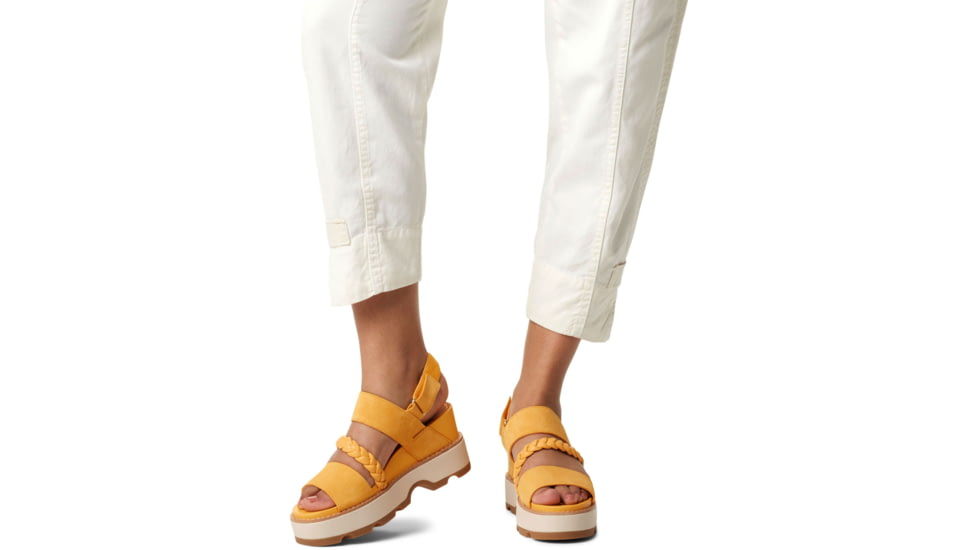 Sorel Joanie IV Slingback Wedge Sandals - Womens, Yellow Ray/Honey White, 7, 2069801-765-7