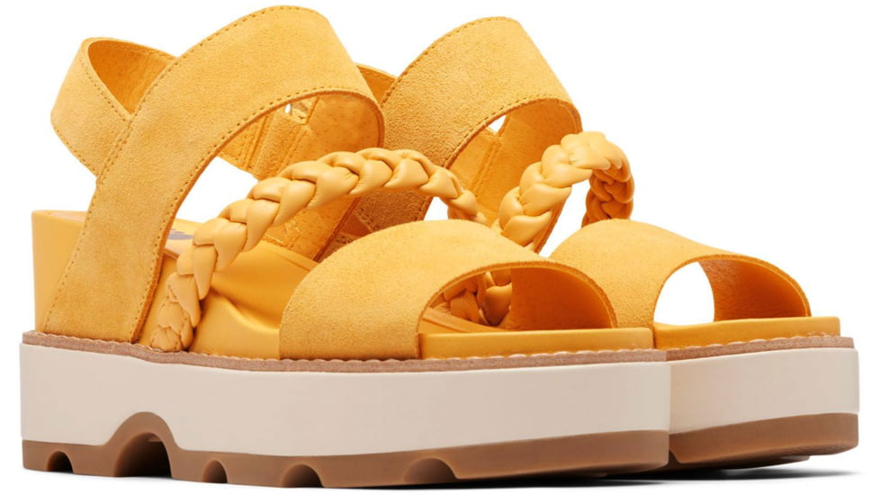 Sorel Joanie IV Slingback Wedge Sandals - Womens, Yellow Ray/Honey White, 7, 2069801-765-7