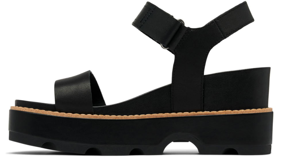 Sorel Joanie IV Y Strap Wedge Sandals - Womens, Black/Sea Salt, 5, 2076831-010-5