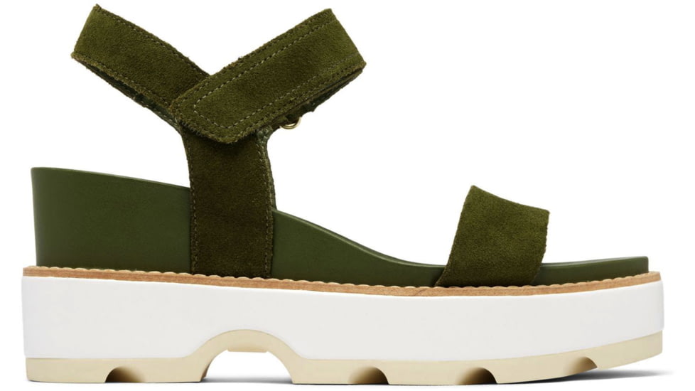Sorel Joanie IV Y Strap Wedge Sandals - Womens, Utility Green/Honey White, 6.5, 2076831-355-6.5