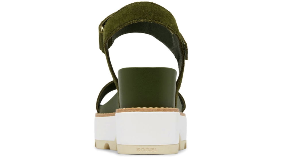 Sorel Joanie IV Y Strap Wedge Sandals - Womens, Utility Green/Honey White, 6.5, 2076831-355-6.5
