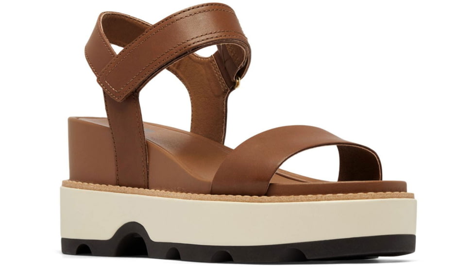 Sorel Joanie IV Y Strap Wedge Sandals - Womens, Velvet Tan/Blackened Brown, 5, 2076831-242-5