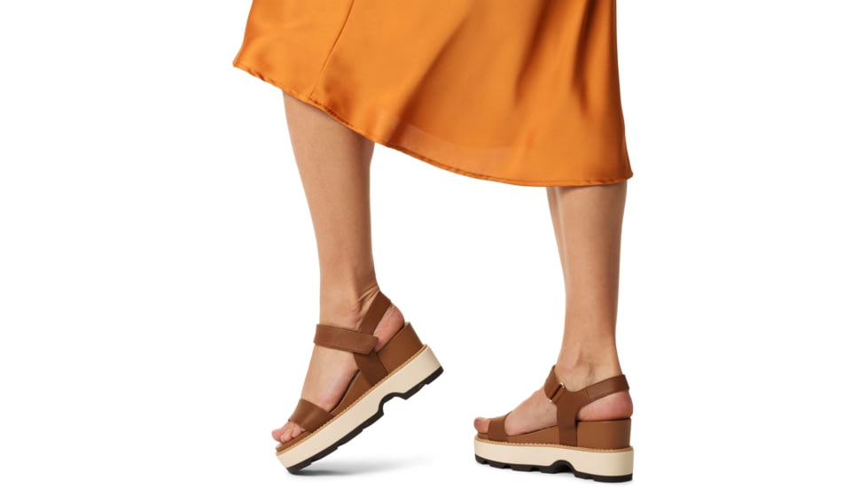 Sorel Joanie IV Y Strap Wedge Sandals - Womens, Velvet Tan/Blackened Brown, 5, 2076831-242-5