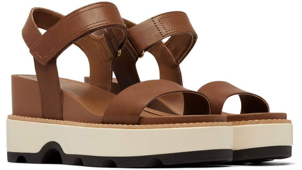 Sorel Joanie IV Y Strap Wedge Sandals - Womens, Velvet Tan/Blackened Brown, 5, 2076831-242-5