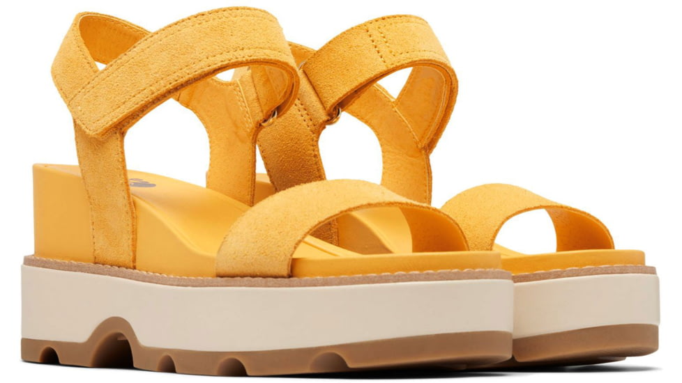 Sorel Joanie IV Y Strap Wedge Sandals - Womens, Yellow Ray/Honey White, 10, 2076831-765-10