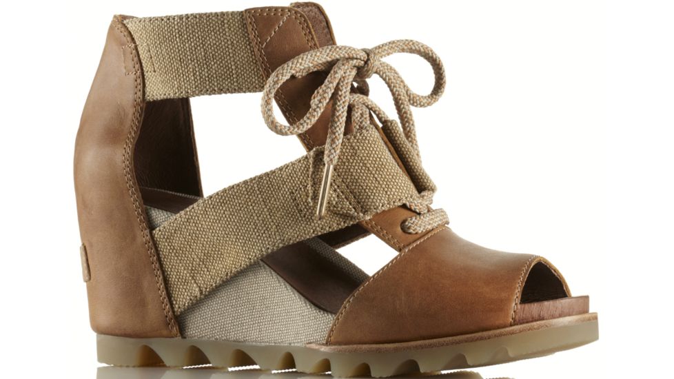 Joanie Lace Wedge Sandal - Womens-Curry/British Tan-Medium-9.5