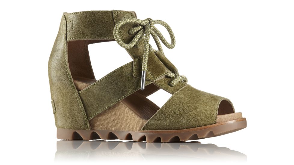 Sorel Joanie Lace Wedge Sandal, Womens, Olive Drab, 6.5 US, 1777091389-6.5
