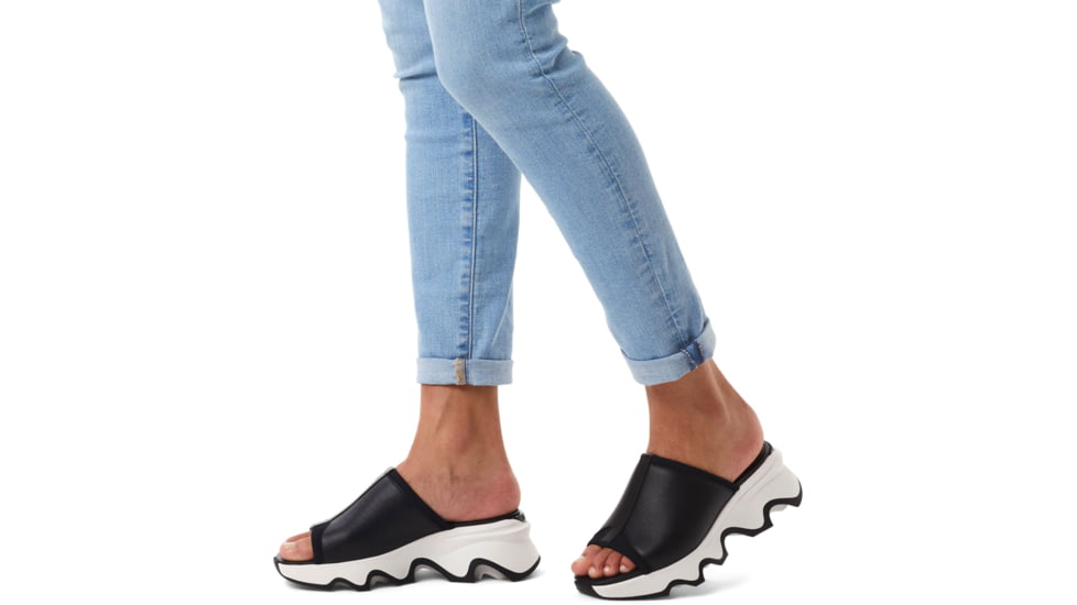 Sorel Kinetic Impact Slide High Sandal - Womens, Black/Sea Salt, 6, 2030471-010-6