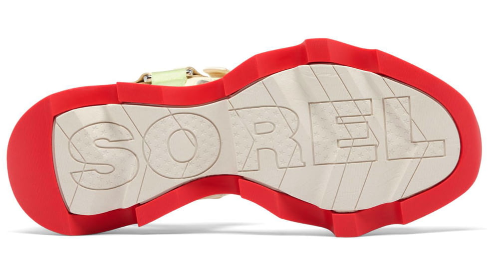 Sorel Kinetic Impact Y-Strap High Sandal - Womens, Honey White/Luminous Lime, 9, 2030461-292-9