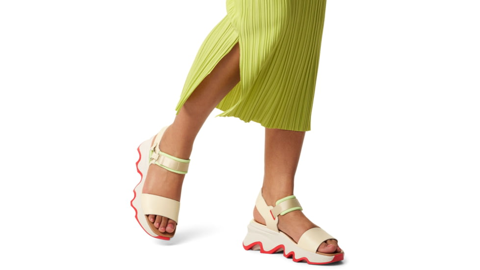 Sorel Kinetic Impact Y-Strap High Sandal - Womens, Honey White/Luminous Lime, 9, 2030461-292-9