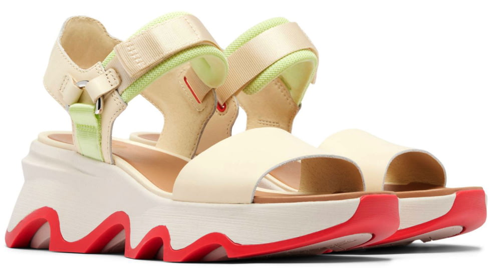 Sorel Kinetic Impact Y-Strap High Sandal - Womens, Honey White/Luminous Lime, 9, 2030461-292-9