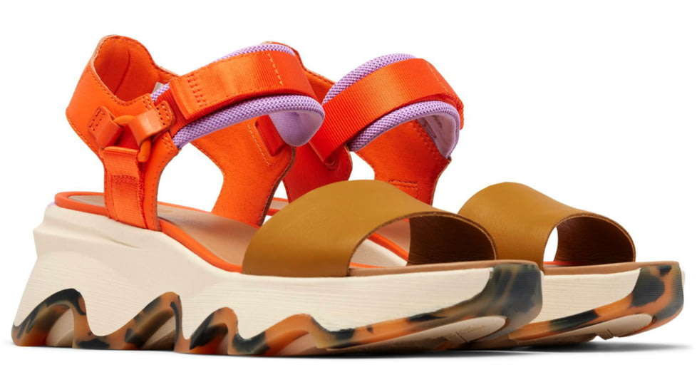 Sorel Kinetic Impact Y-Strap High Sandal - Womens, Optimized Orange/Honey White, 11, 2030461-862-11