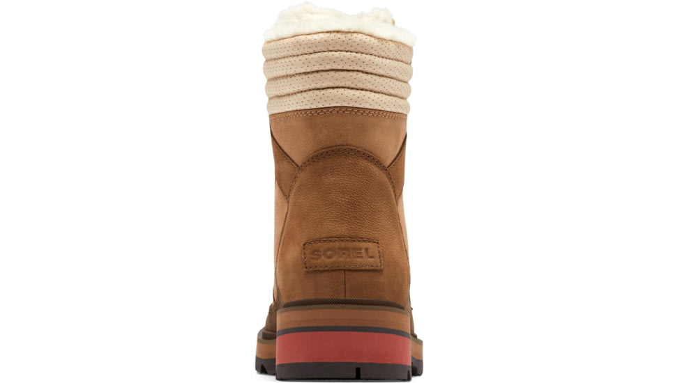 Sorel Lennox Lace Cozy STKD Waterproof Boot - Womens, Velvet Tan, Warp Red, 9.5, 2009271-242-9.5