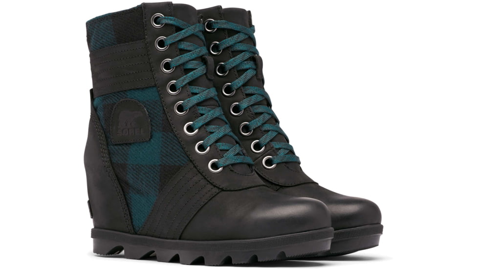 Sorel Lexie Wedge Boot - Womens, Black Plaid, 8.5 US, 1920931010-8.5
