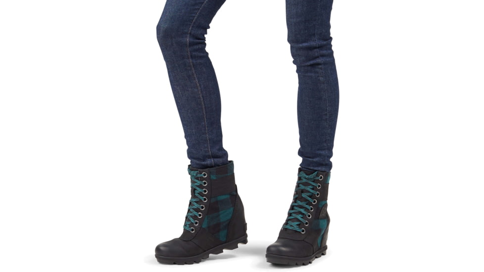 Sorel Lexie Wedge Boot - Womens, Black Plaid, 8.5 US, 1920931010-8.5