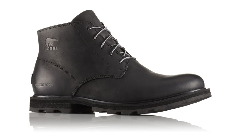 Sorel Madson Chukka Waterproof Leather Casual Boot, Mens, Black/Black, 7 US, 1767211011-7