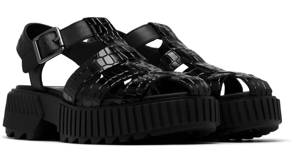 Sorel Ona Streetworks Fisherman Mid Sandal - Womens, Black/Sea Salt, 9.5, 2084691-010-9.5