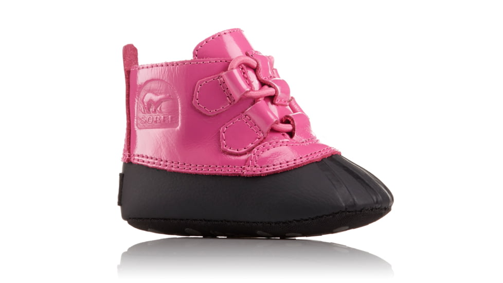 Sorel Out N About Baby Bootie Patent Leather Casual Boot, Youth, Pink Ice/Black, 2 US, 1797891695-2