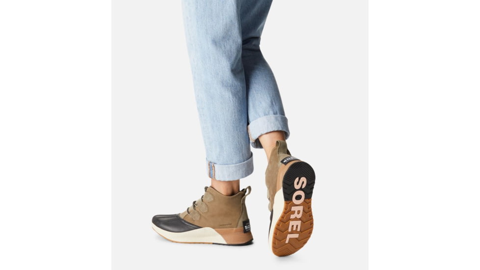 Sorel Out N About III Classic Waterproof Rain Boot - Womens, Sage, Black, 11, 1951331-365-11