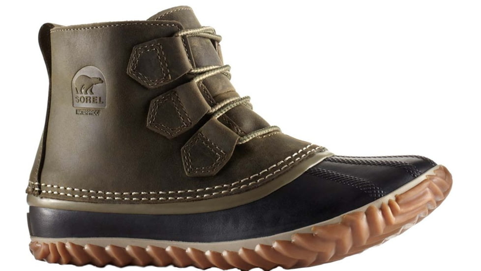 Sorel Out 'N About Leather Casual Boot - Women's-Sage/Black-Medium-12