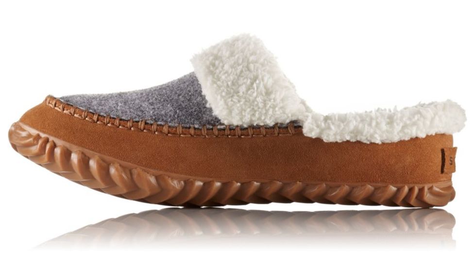Sorel Out N About Slide Slipper - Womens, Light Grey, Elk, 7, 1759331060-7