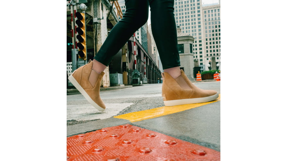 Sorel Out N About Slip-On Wedge Boots - Womens, Tawny Buff/Chalk, 11, 2033021-253-11