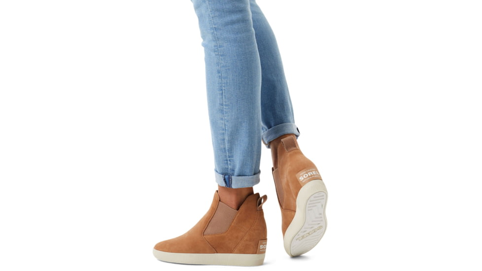 Sorel Out N About Slip-On Wedge Boots - Womens, Tawny Buff/Chalk, 11, 2033021-253-11
