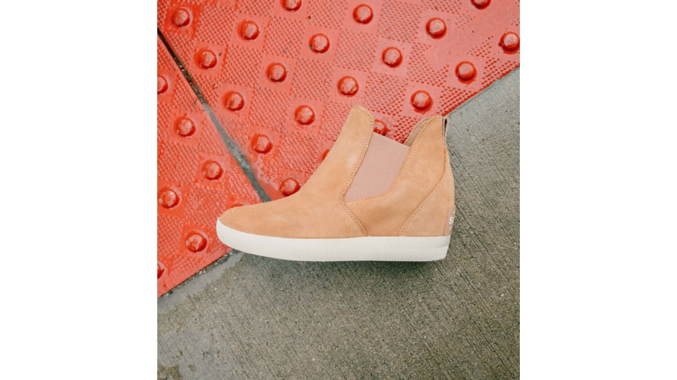 Sorel Out N About Slip-On Wedge Boots - Womens, Tawny Buff/Chalk, 11, 2033021-253-11