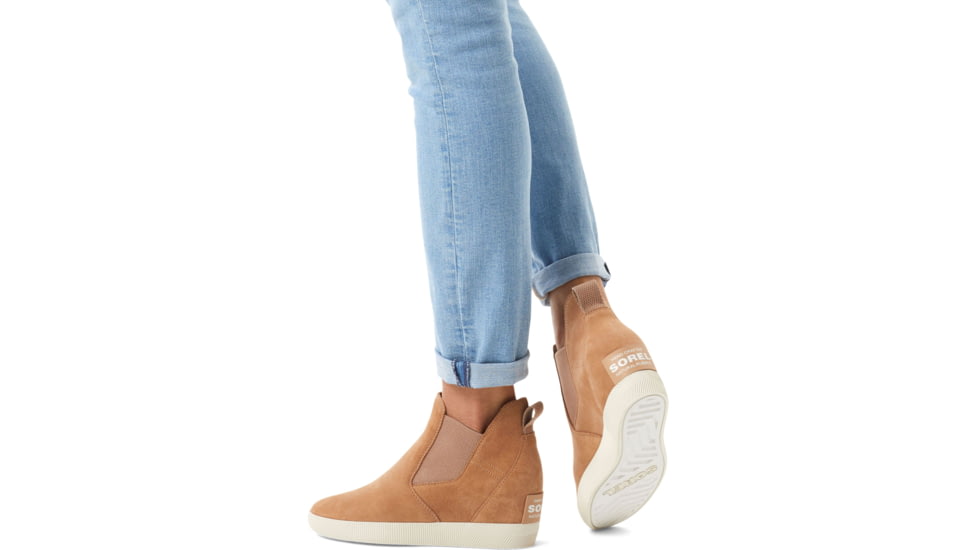 Sorel Out N About Slip-On Wedge Boots - Womens, Tawny Buff/Chalk, 9 US, 2033021-253-9