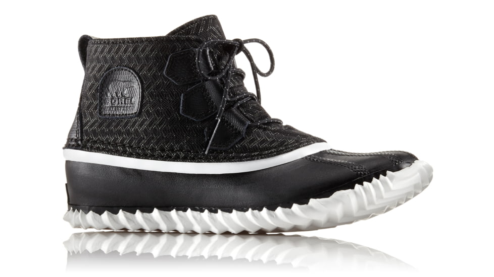 Sorel Out N About Textile Casual Boot, Womens, Black/Sea Salt, 6 US, 1797801010-6