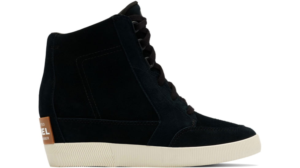 Sorel Out N About Wedge - Womens, Black/Sea Salt, 11, 2033031-010-11
