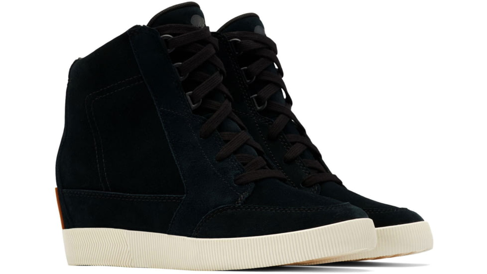 Sorel Out N About Wedge - Womens, Black/Sea Salt, 11, 2033031-010-11