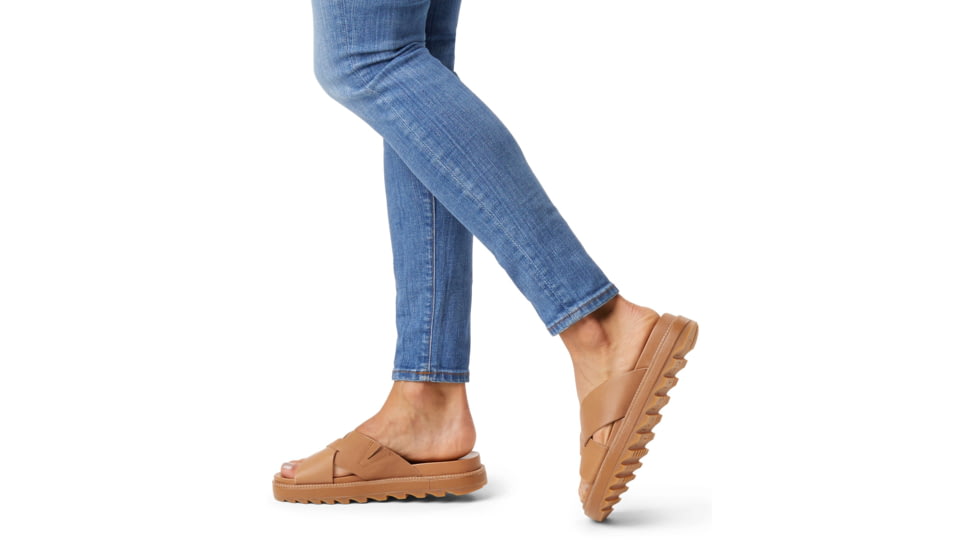 Sorel Roaming Criss Cross Slide - Womens, Camel Brown, 9 US, 1897091-224-9