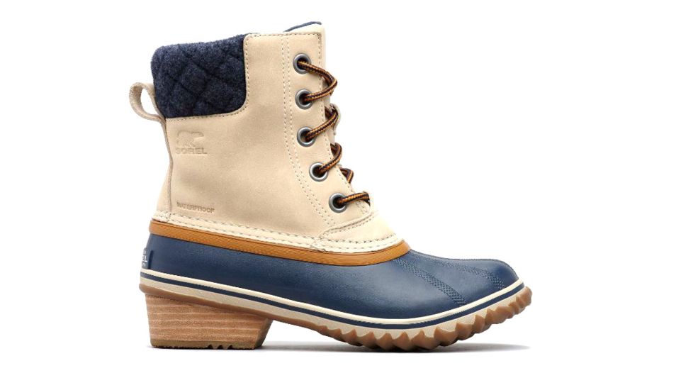 Sorel Slimpack Lace II Rain Boot - Womens, Nubuck-Oatmeal, Colleg, 7.5, 1822091241-7.5