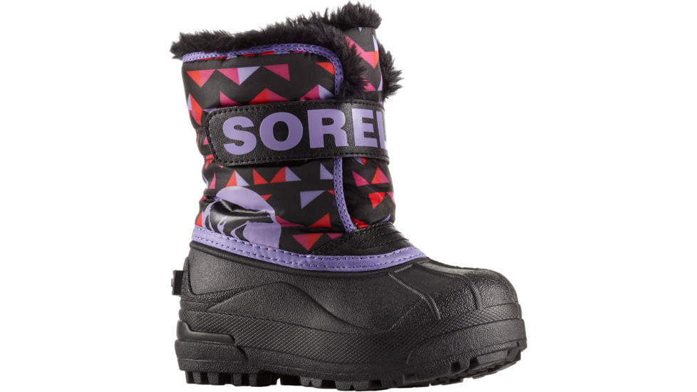 Sorel Snow Commander Print Winter Boot - Girl's Youth-Black/Paisley-6 Toddler