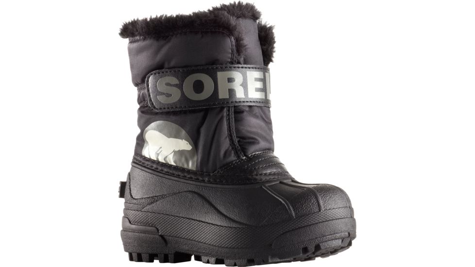 Sorel Snow Commander Winter Boot - Youth-Black/Charcoal-9 Kid