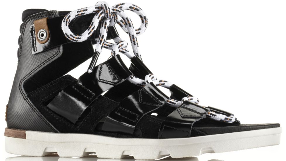 Sorel Torpeda Lace Sandal - Women's-Black/White-Medium-10.5