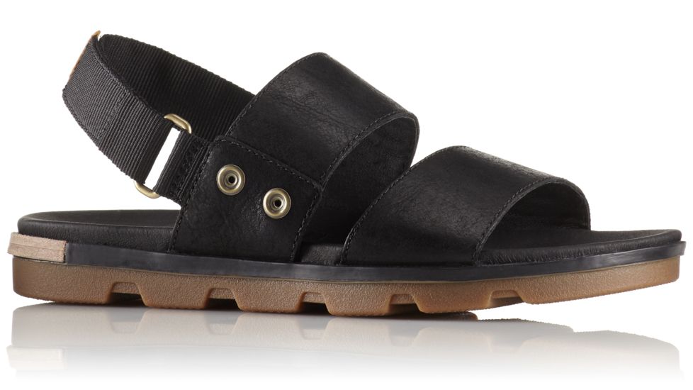 Sorel Torpeda Sandal, Womens, Black/Sahara, 6 US, 1735211010-6