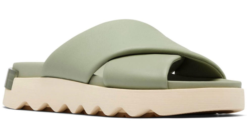 Sorel VIIbe Crisscross Slide - Womens, Safari/Honey White, 9, 2076811-348-9