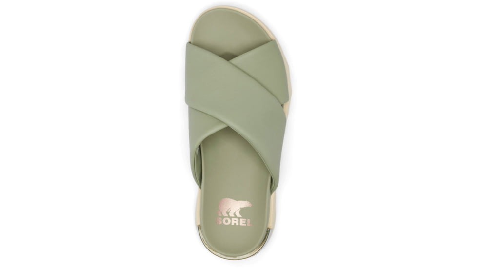 Sorel VIIbe Crisscross Slide - Womens, Safari/Honey White, 9, 2076811-348-9
