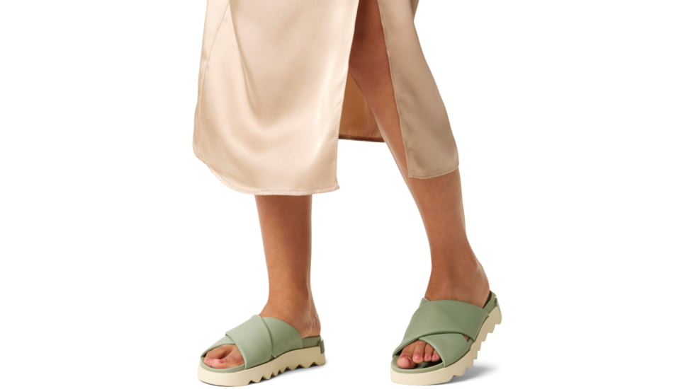 Sorel VIIbe Crisscross Slide - Womens, Safari/Honey White, 9, 2076811-348-9
