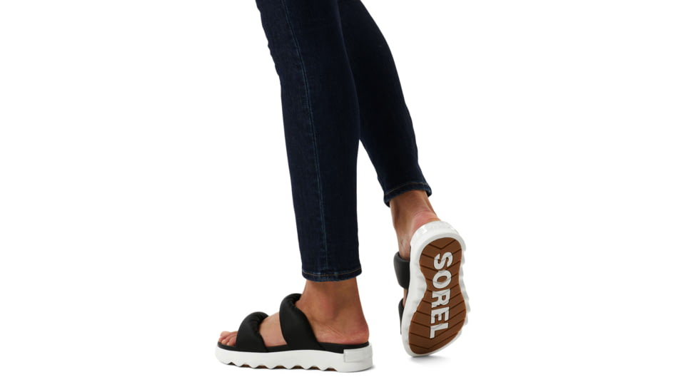 Sorel VIIbe Twist Slide - Womens, Black/Sea Salt, 6, 2039961-010-6