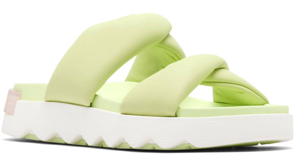 Sorel VIIbe Twist Slide - Womens, Luminous Lime/Whitened Pink, 9.5, 2039961-382-9.5
